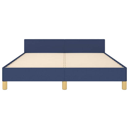 Bettgestell mit Kopfteil ohne Matratze Blau 140x200 cm Stoff