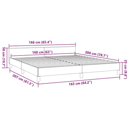 Bettgestell ohne Matratze Dunkelgrau 160x200 cm Stoff