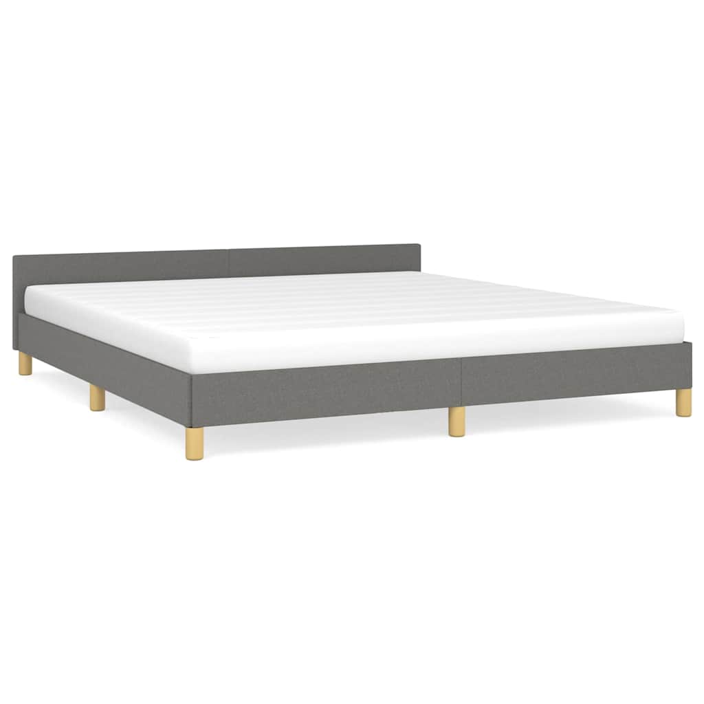 Bettgestell ohne Matratze Dunkelgrau 180x200 cm Stoff