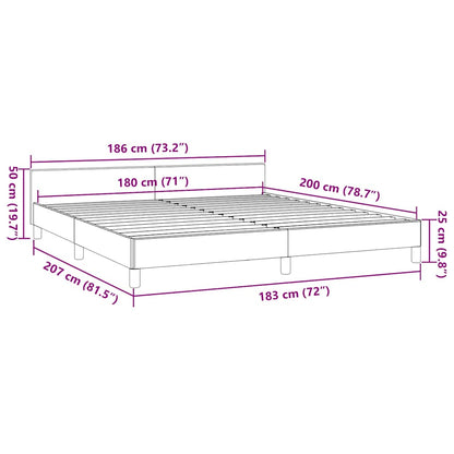 Bettgestell ohne Matratze Dunkelgrau 180x200 cm Stoff