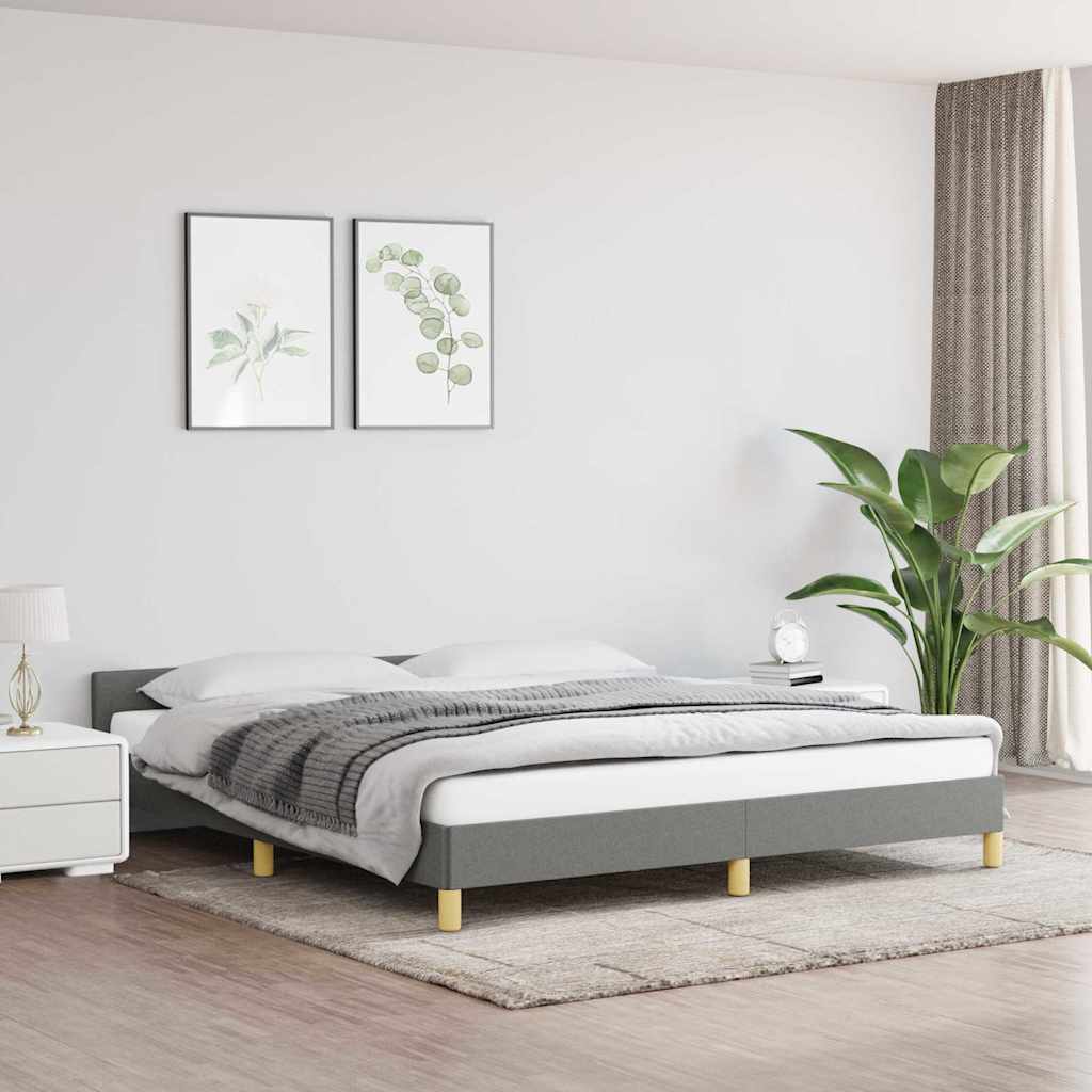 Bettgestell ohne Matratze Dunkelgrau 180x200 cm Stoff