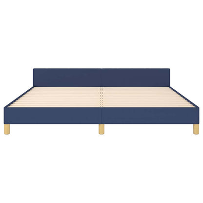 Bettgestell mit Kopfteil ohne Matratze Blau 180x200 cm Stoff