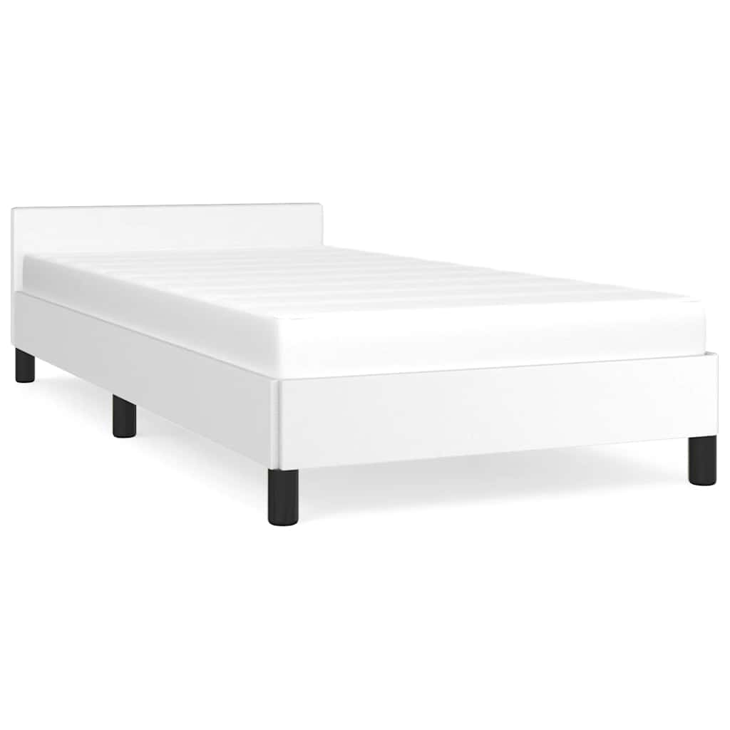 Bed frame with headboard without mattress white 80x200 cm