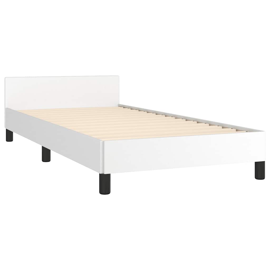 Bed frame with headboard without mattress white 80x200 cm
