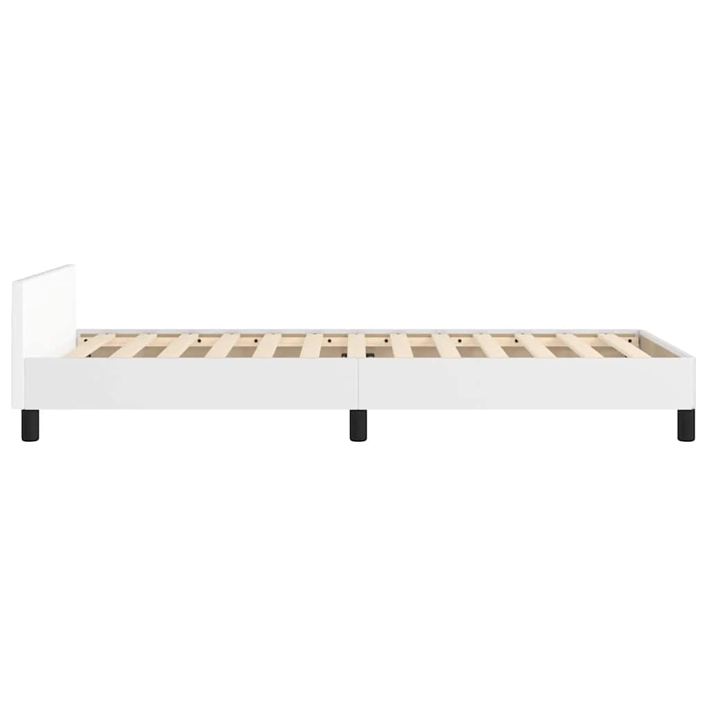 Bed frame with headboard without mattress white 80x200 cm