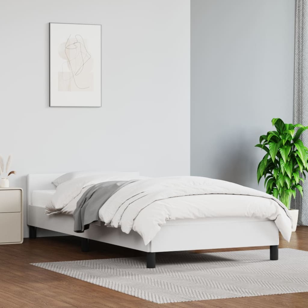 Bed frame with headboard without mattress white 80x200 cm