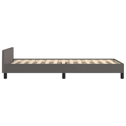 Bettgestell mit Kopfteil ohne Matratze Grau 80x200 cm