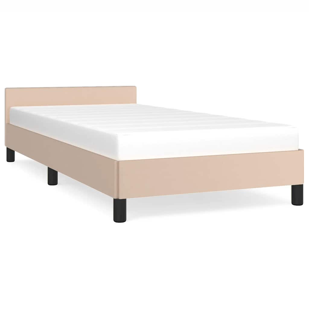 Bed frame with headboard without mattress Cappuccino 80x200 cm