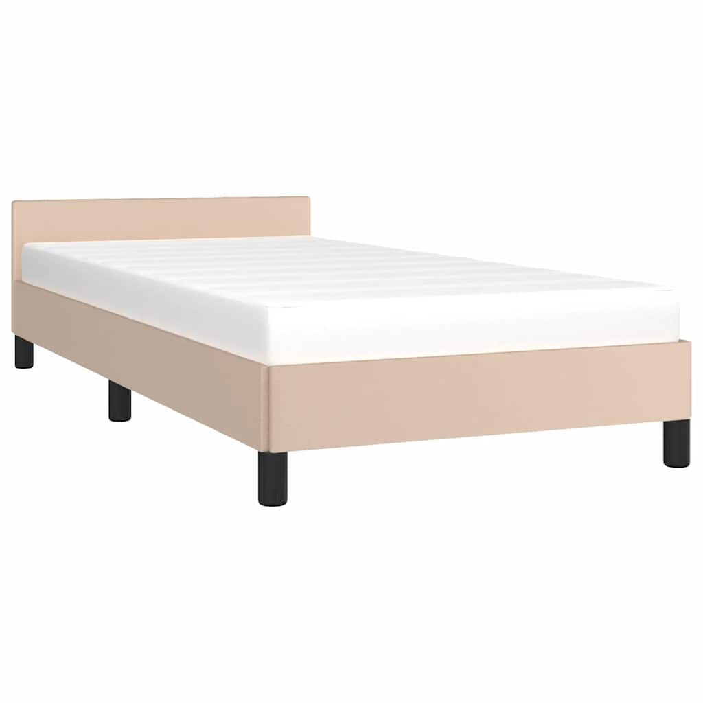 Bed frame with headboard without mattress Cappuccino 80x200 cm
