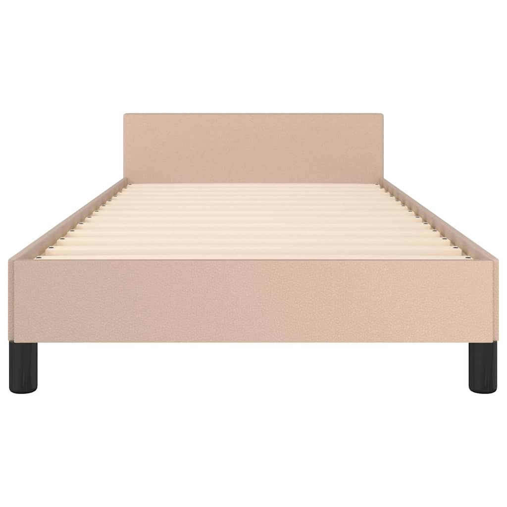 Bed frame with headboard without mattress Cappuccino 80x200 cm