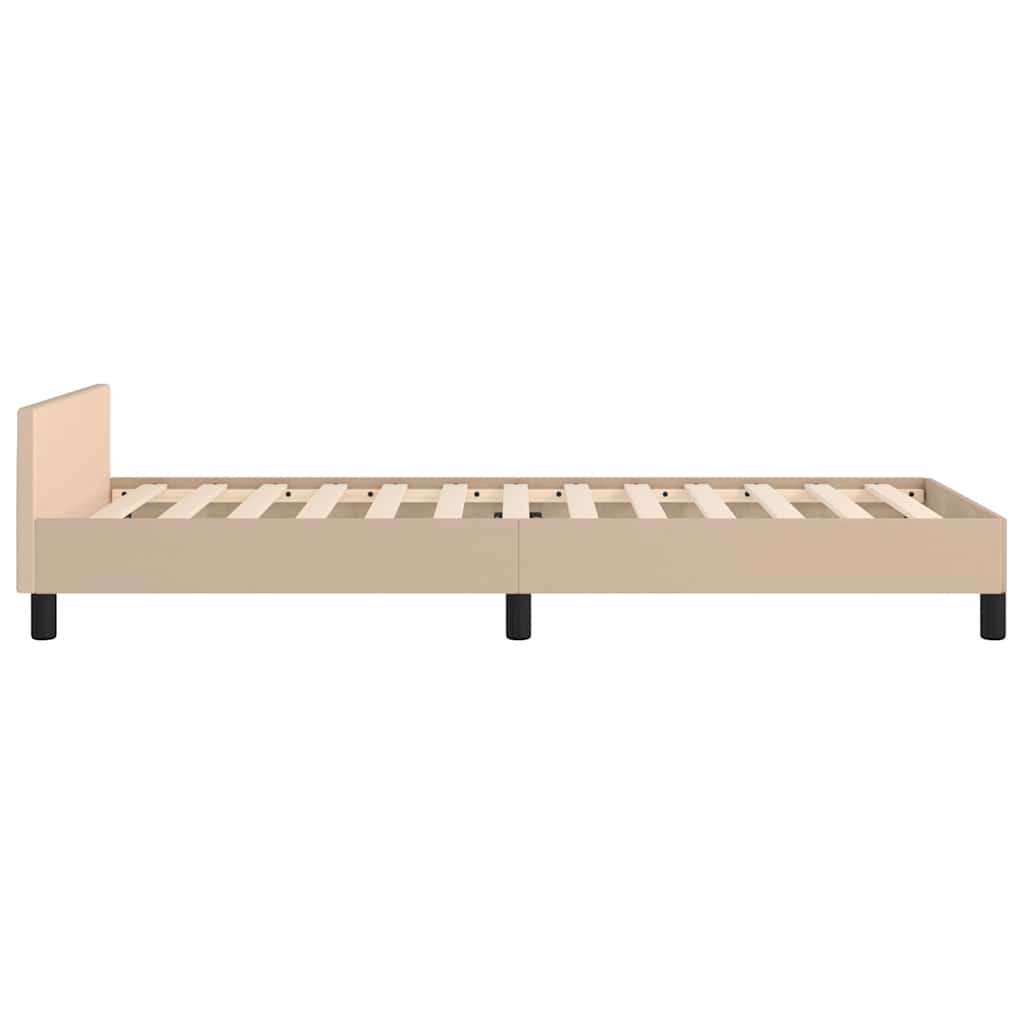 Bed frame with headboard without mattress Cappuccino 80x200 cm