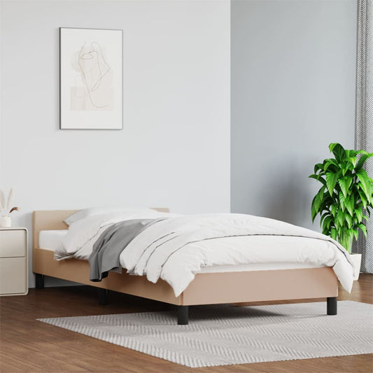 Bed frame with headboard without mattress Cappuccino 80x200 cm