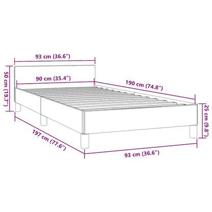 Bettgestell mit Kopfteil ohne Matratze Grau 90x190 cm