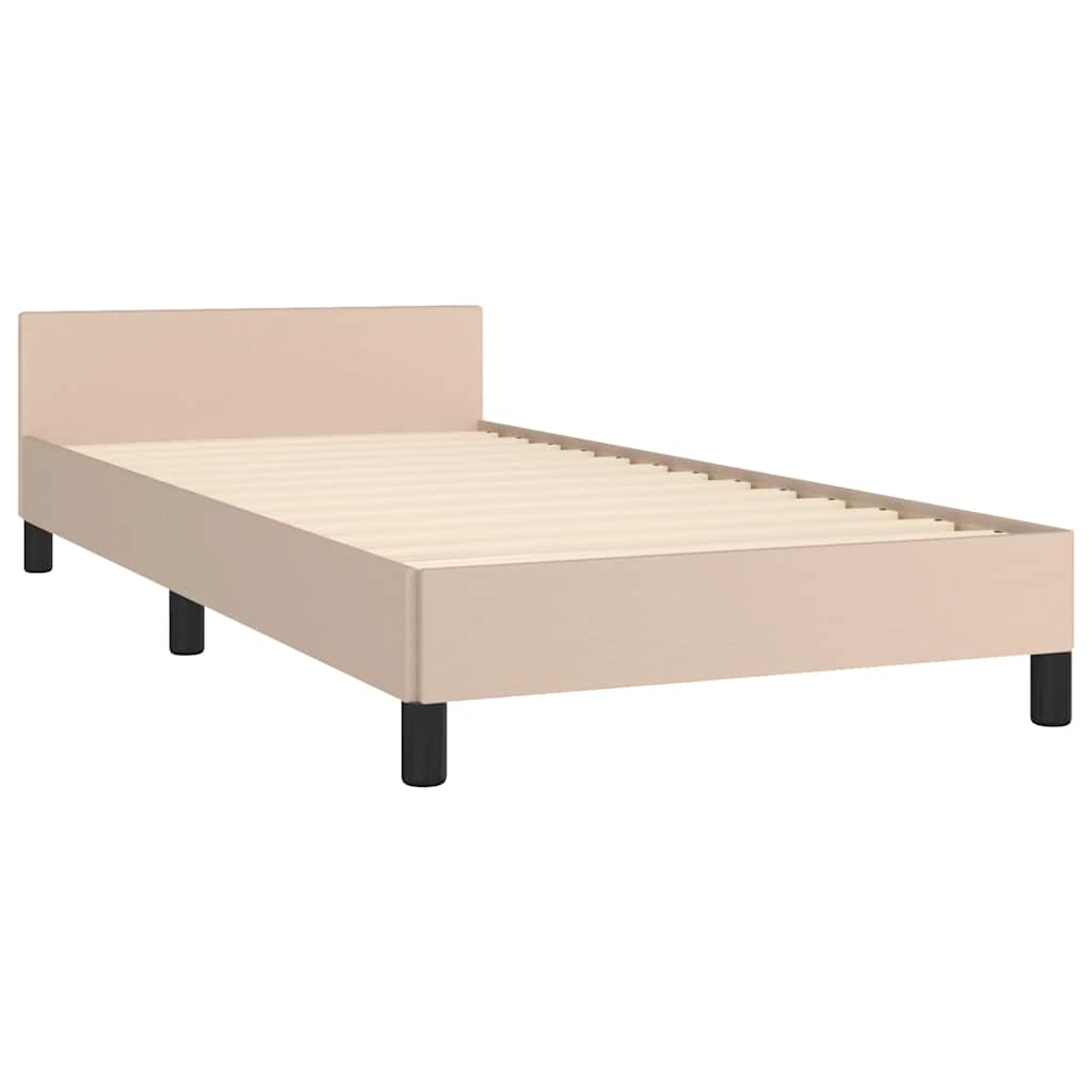 Bed frame with headboard without mattress Cappuccino 90x190 cm