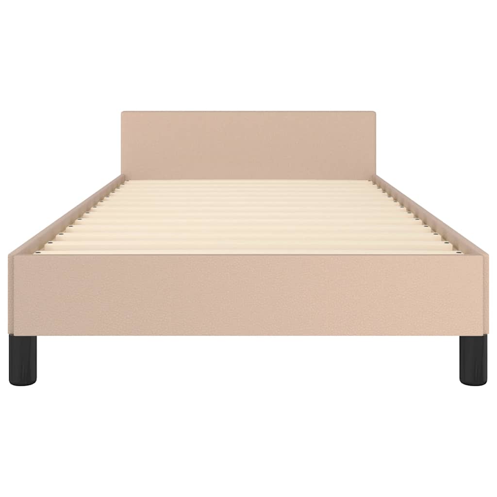 Bed frame with headboard without mattress Cappuccino 90x190 cm