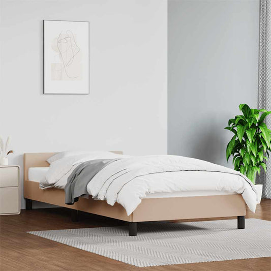 Bed frame with headboard without mattress Cappuccino 90x190 cm