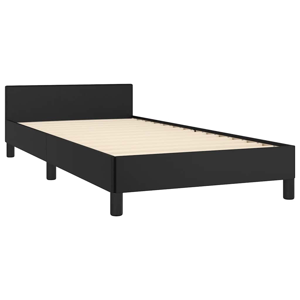 Bed frame with headboard without mattress Black 90x200 cm