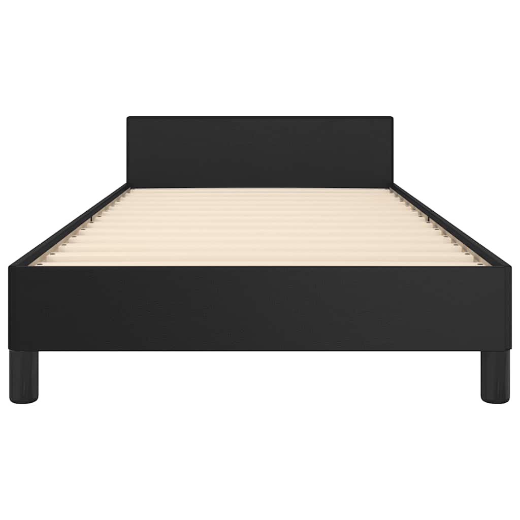 Bed frame with headboard without mattress Black 90x200 cm