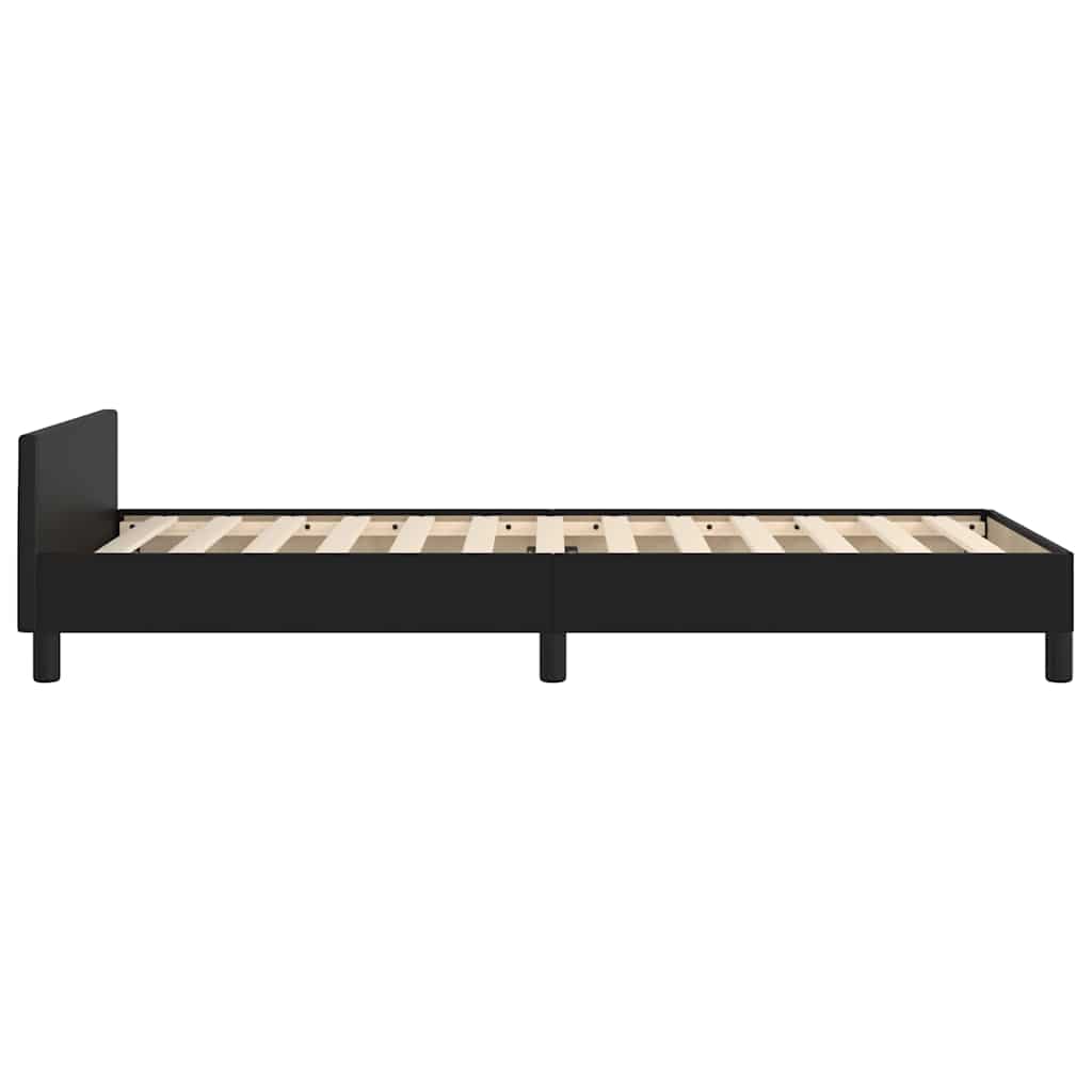 Bed frame with headboard without mattress Black 90x200 cm