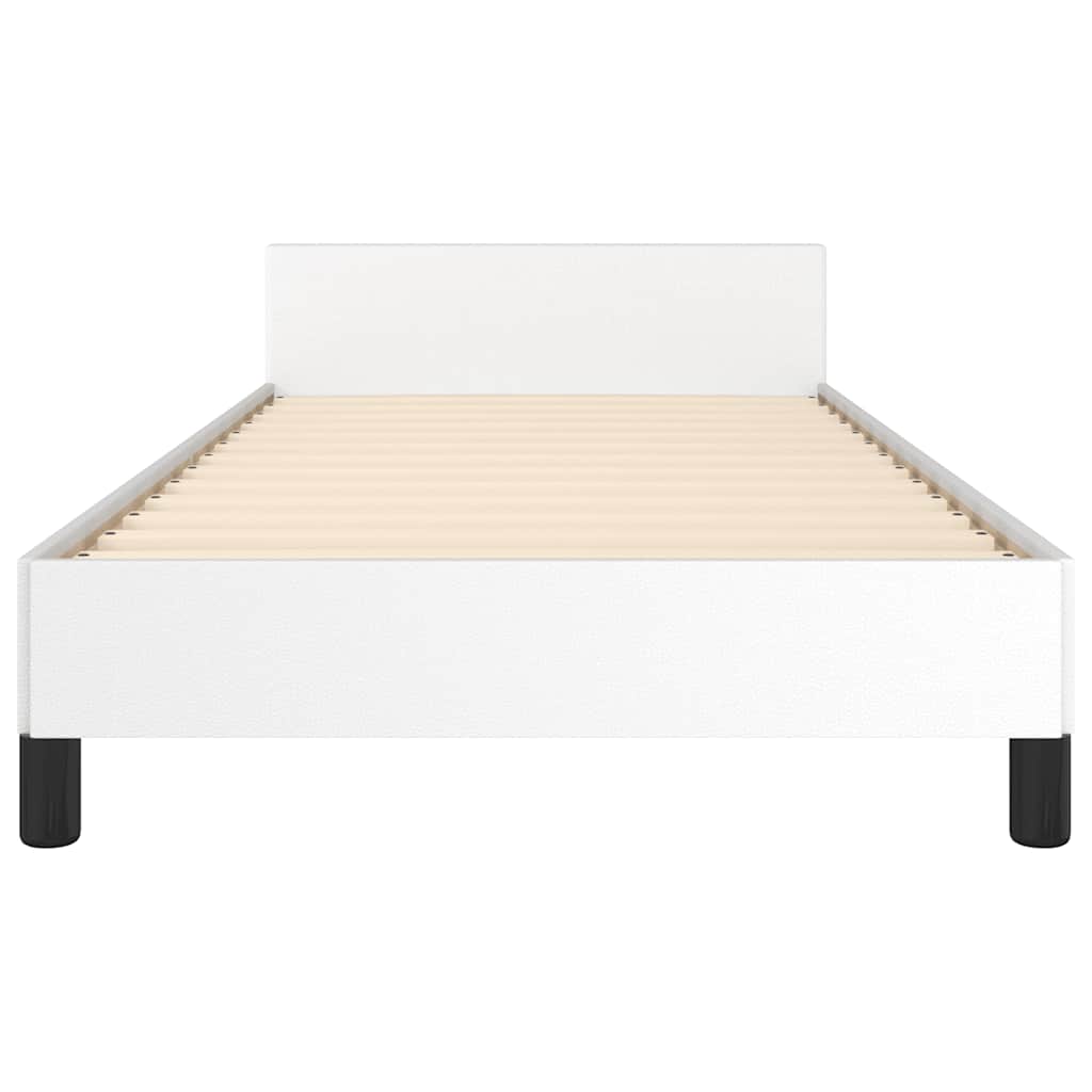 Bed frame with headboard without mattress white 90x200 cm