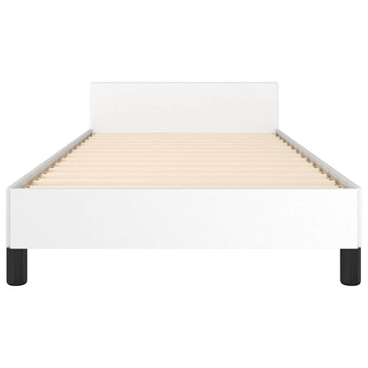 Bettgestell mit Kopfteil ohne Matratze Weiß 90x200 cm