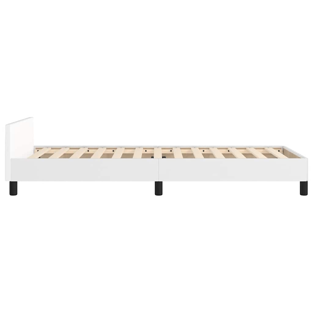 Bed frame with headboard without mattress white 90x200 cm