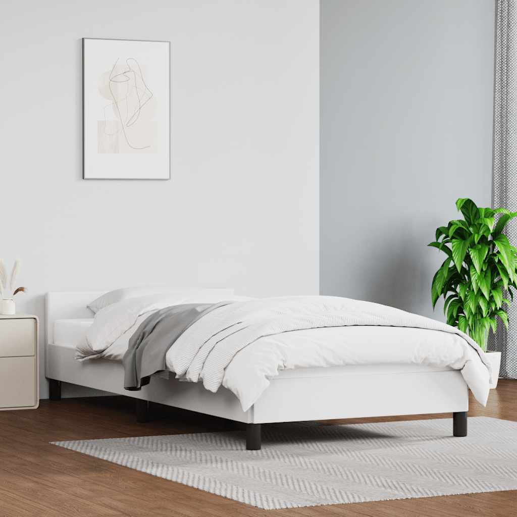 Bed frame with headboard without mattress white 90x200 cm