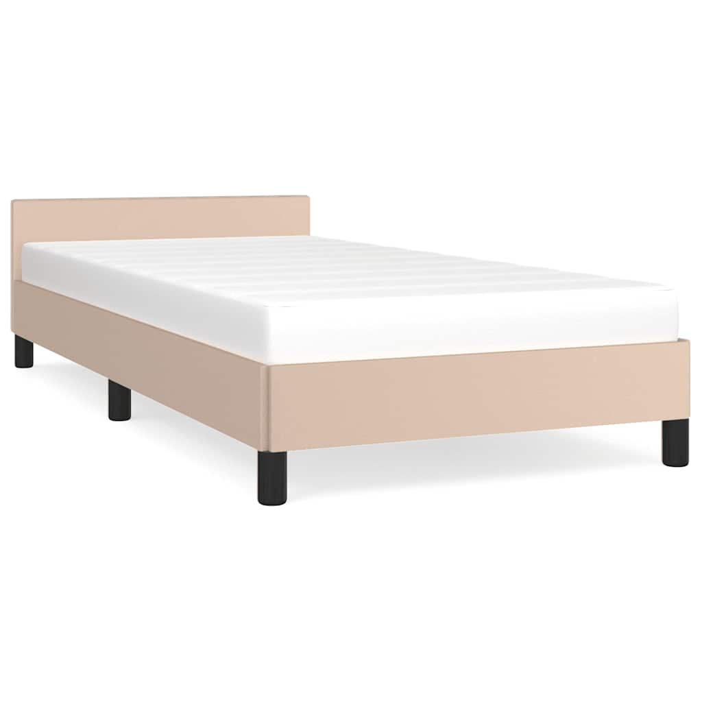 Bed frame with headboard without mattress Cappuccino 90x200 cm