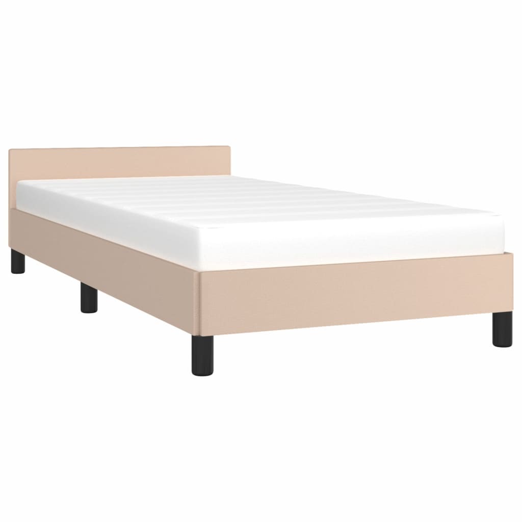 Bed frame with headboard without mattress Cappuccino 90x200 cm