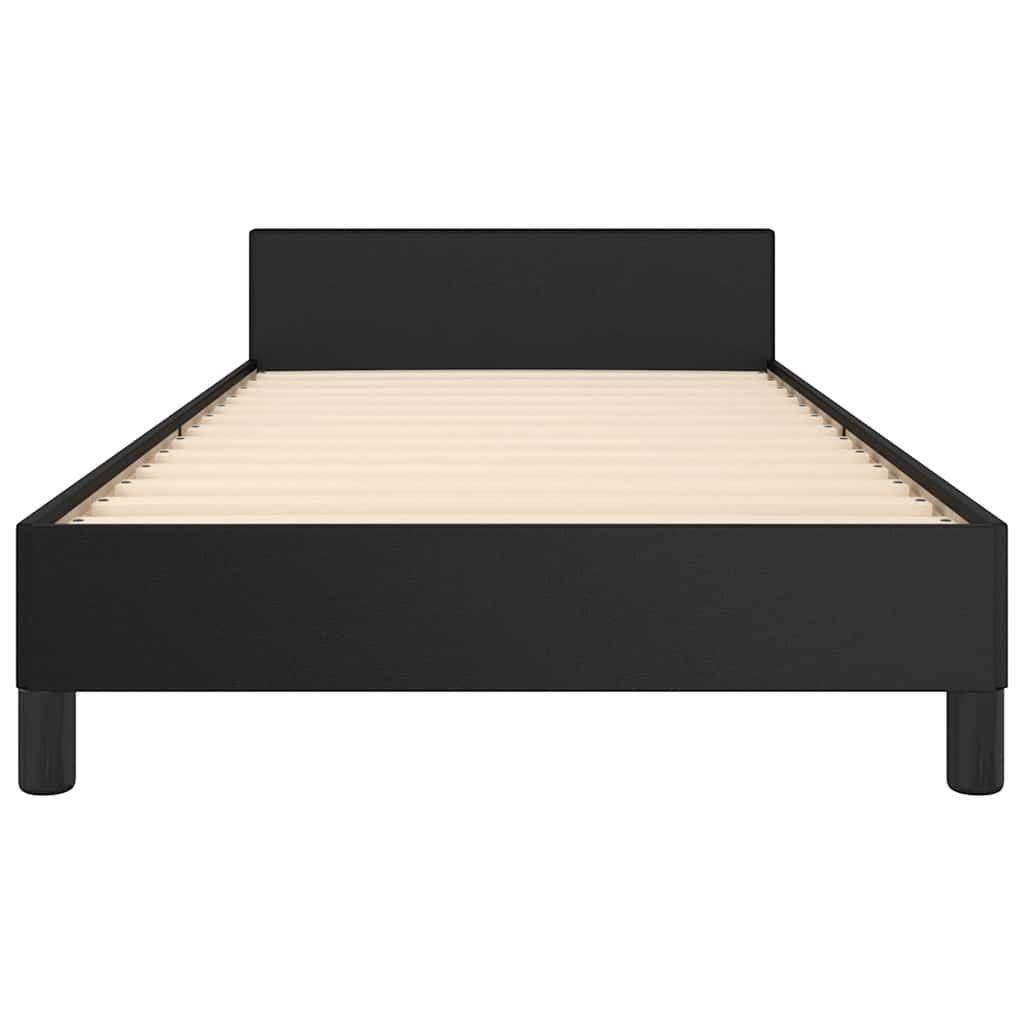 Bed frame with headboard without mattress black 100x200 cm