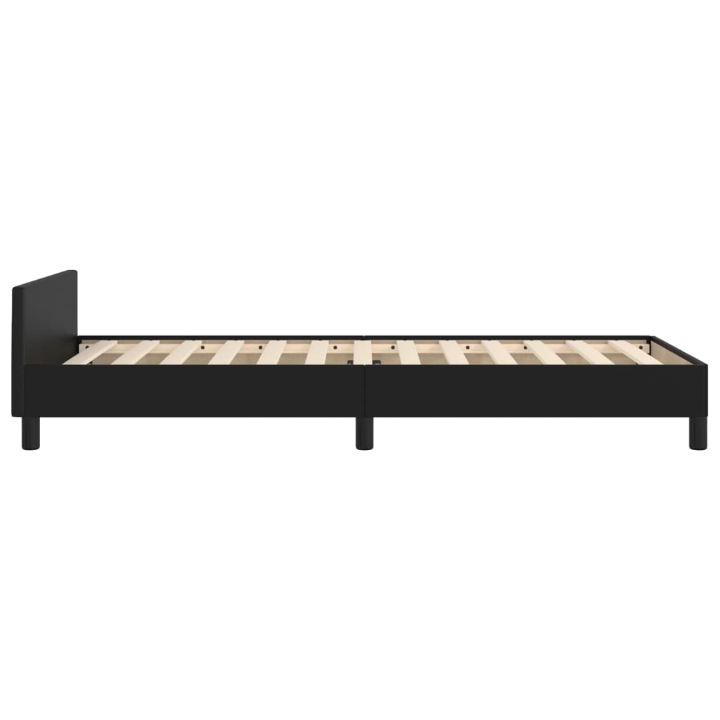 Bed frame with headboard without mattress black 100x200 cm