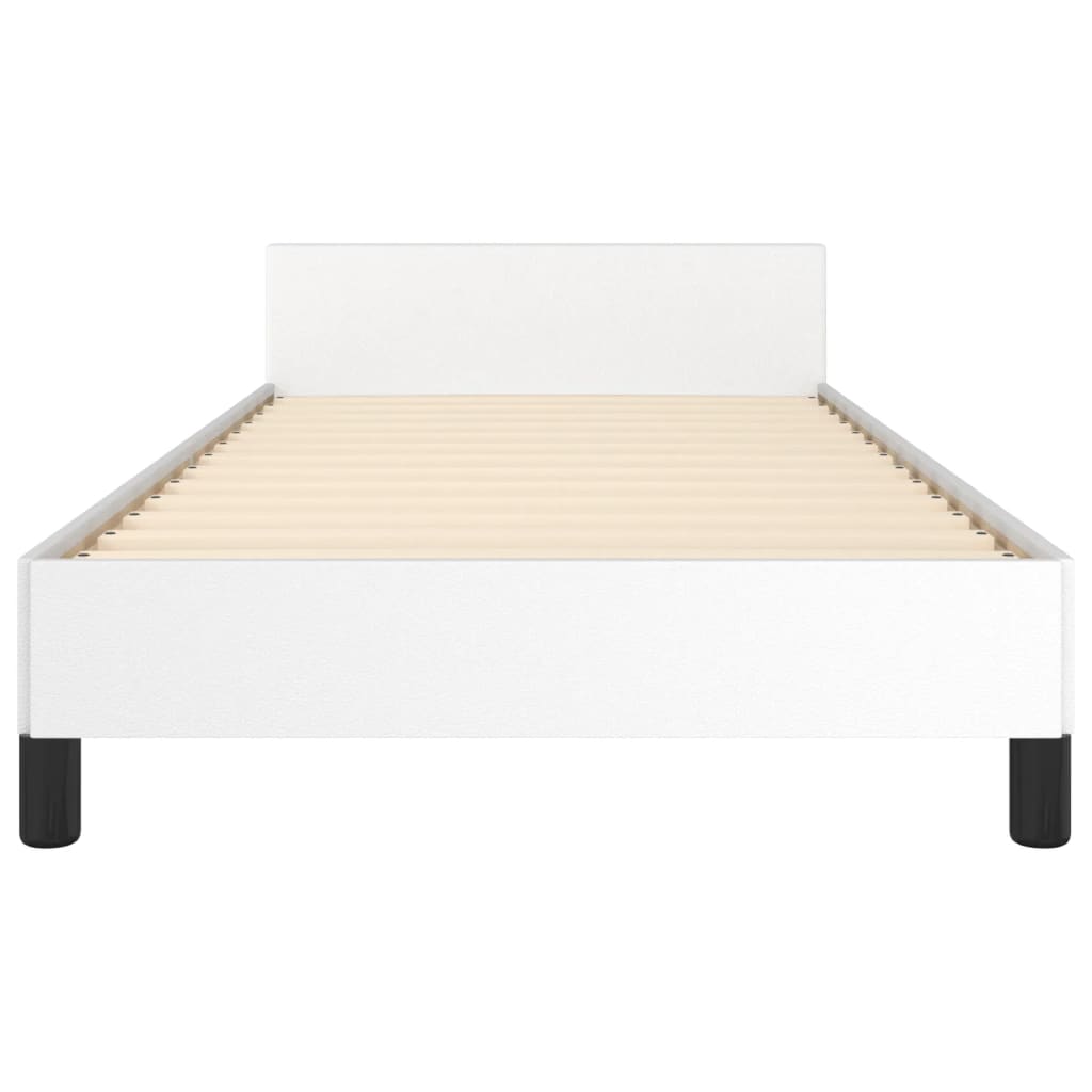 Bed frame with headboard without mattress white 100x200 cm