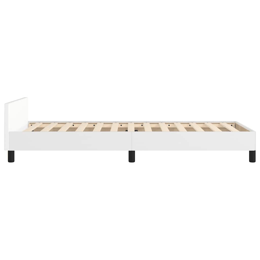 Bed frame with headboard without mattress white 100x200 cm