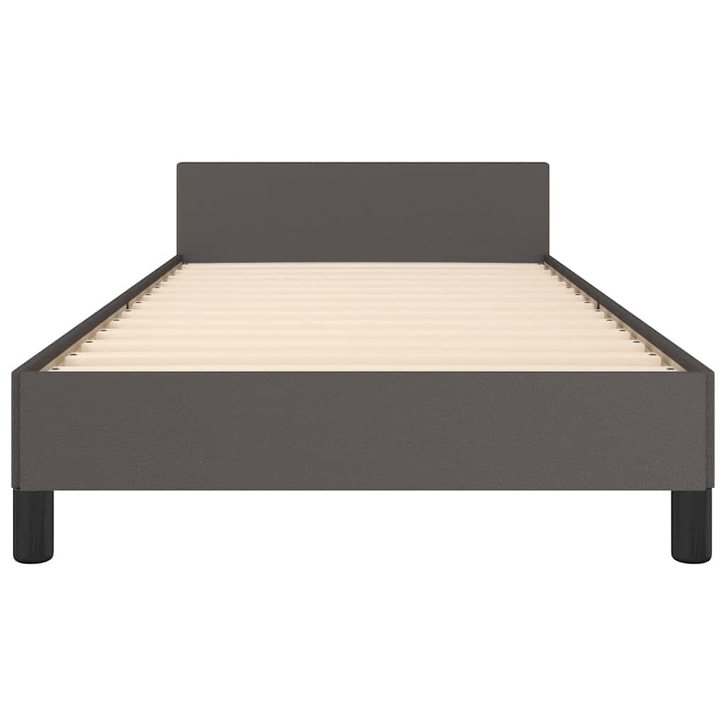 Bed frame with headboard without mattress grey 100x200 cm