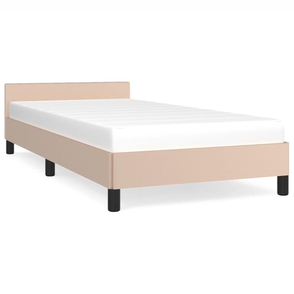 Bed frame with headboard without mattress Cappuccino 100x200 cm