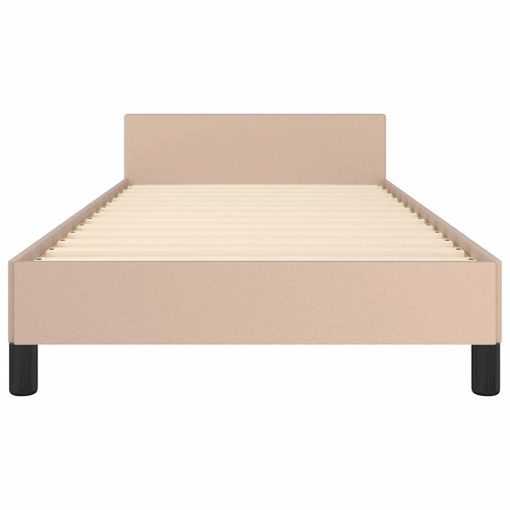 Bed frame with headboard without mattress Cappuccino 100x200 cm