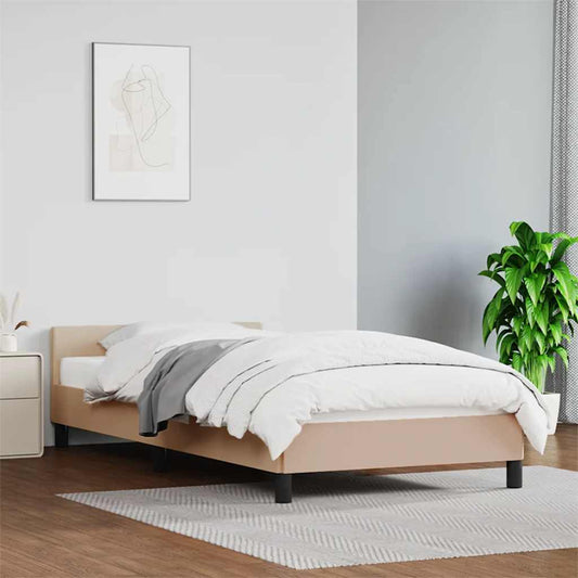 Bed frame with headboard without mattress Cappuccino 100x200 cm