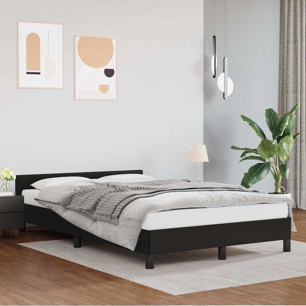 Bettgestell mit Kopfteil ohne Matratze Schwarz 120x200 cm