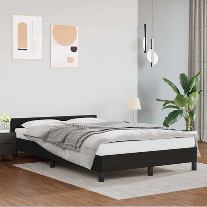 Bettgestell mit Kopfteil ohne Matratze Schwarz 120x200 cm