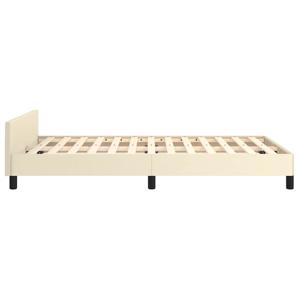 Bettgestell mit Kopfteil ohne Matratze Creme 120x200 cm