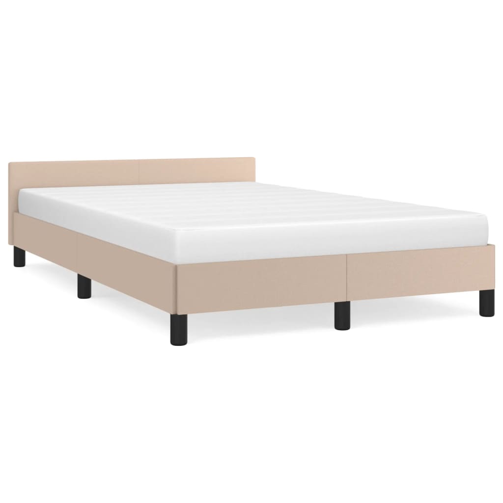 Bed frame with headboard without mattress Cappuccino 120x200 cm