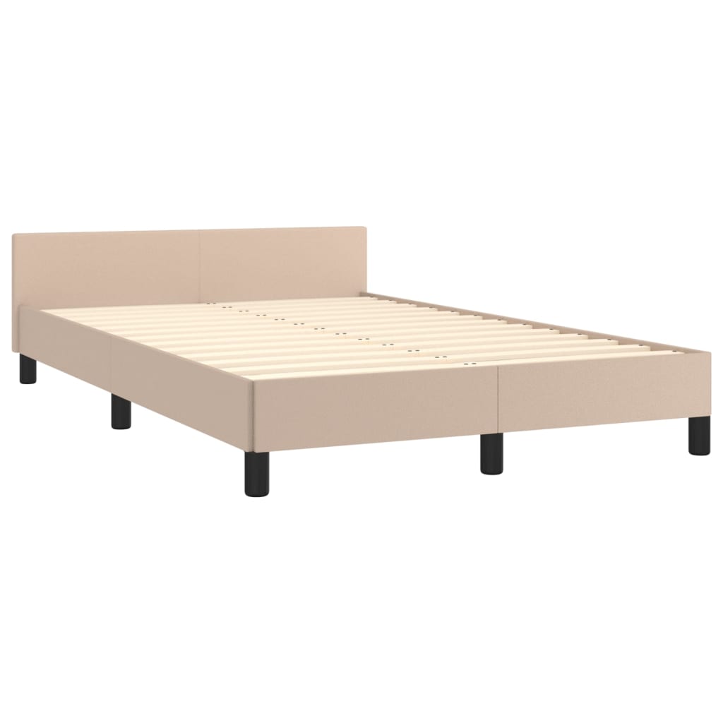 Bed frame with headboard without mattress Cappuccino 120x200 cm