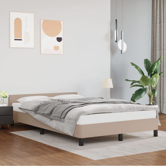 Bed frame with headboard without mattress Cappuccino 120x200 cm
