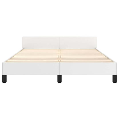 Bettgestell mit Kopfteil ohne Matratze Weiß 140x190 cm