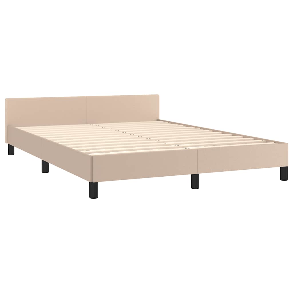 Bed frame with headboard without mattress Cappuccino 140x190 cm