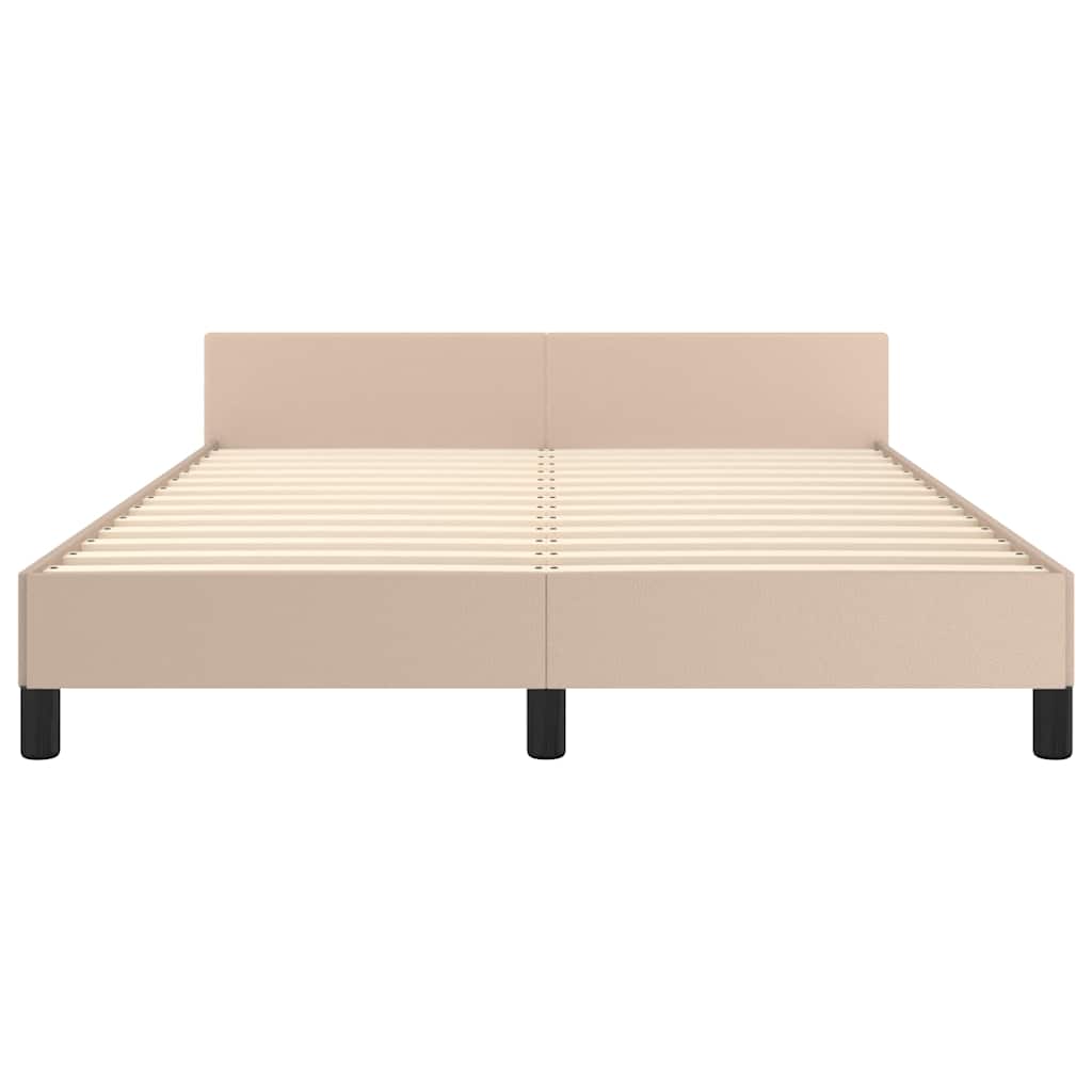 Bed frame with headboard without mattress Cappuccino 140x190 cm