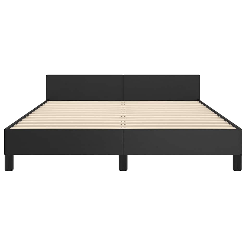 Bed frame with headboard without mattress Black 140x200 cm