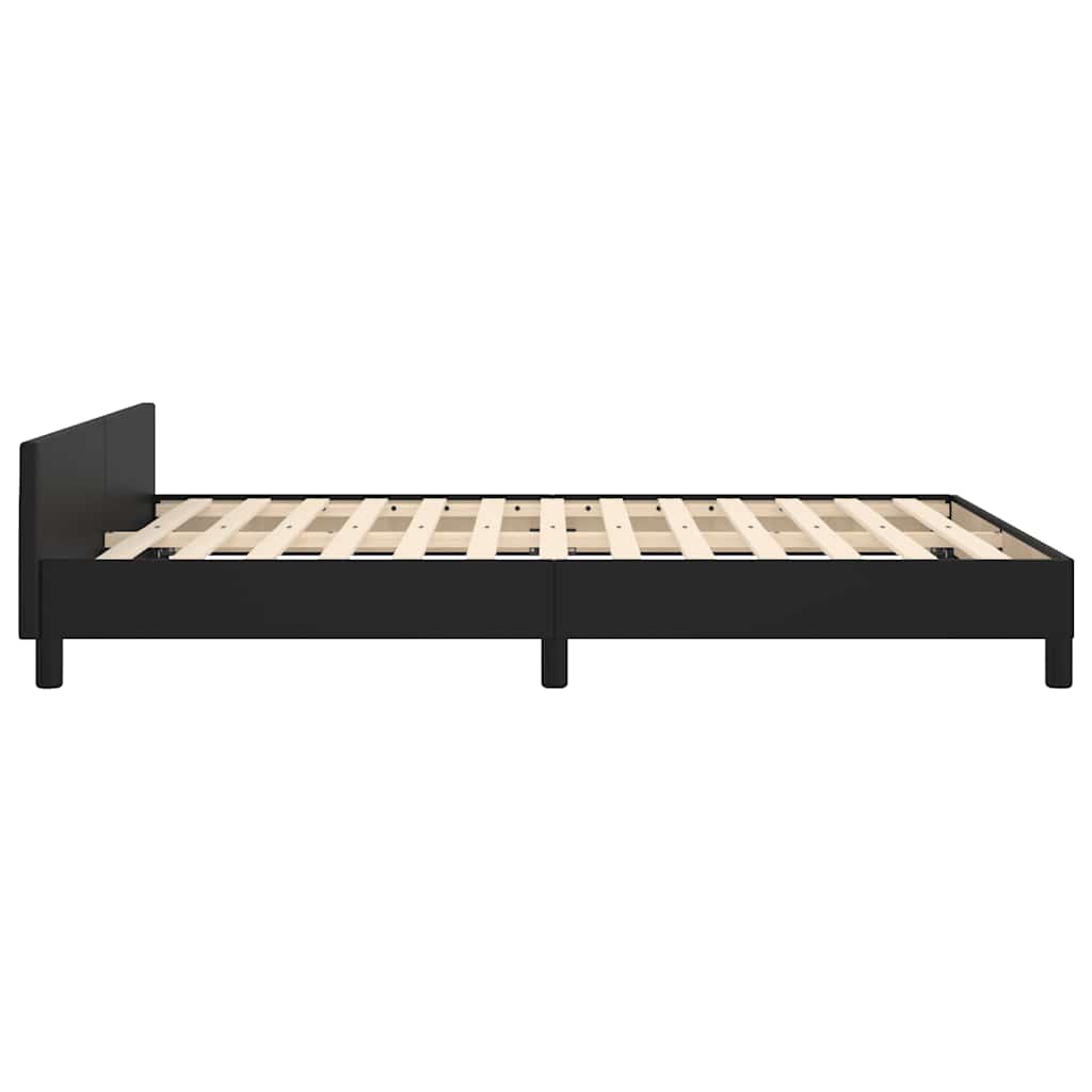 Bed frame with headboard without mattress Black 140x200 cm