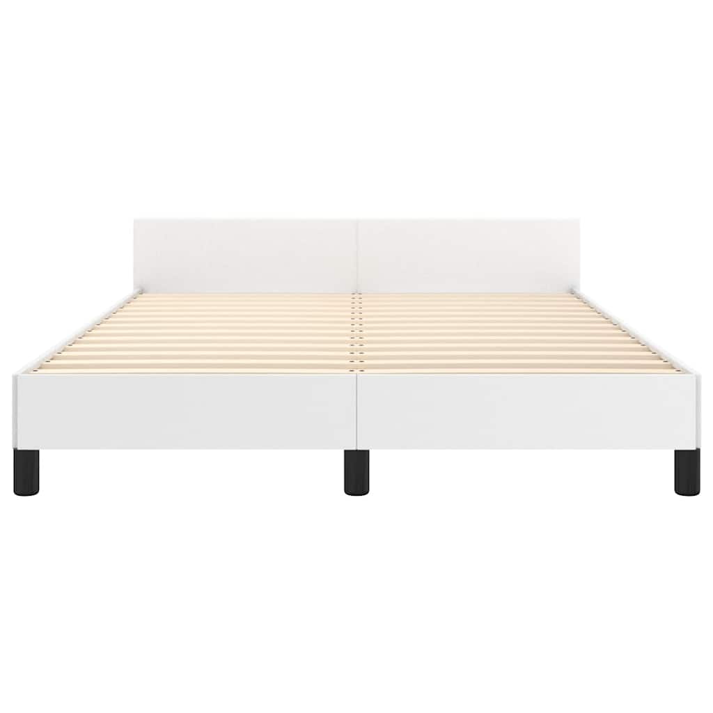 Bed frame with headboard without mattress white 140x200 cm