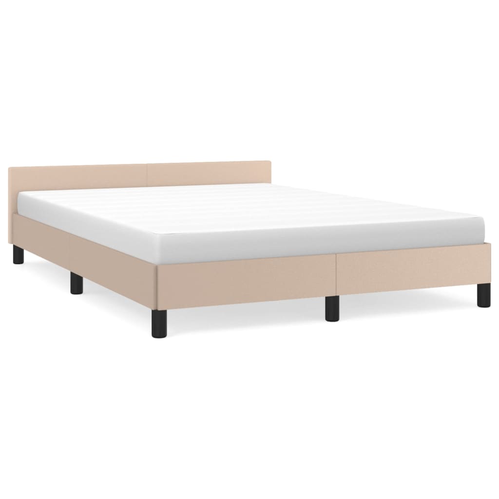 Bed frame with headboard without mattress Cappuccino 140x200 cm